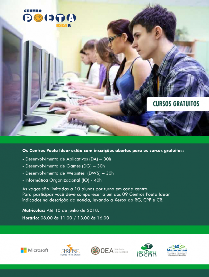 Curso Online Grátis de Programação de Computadores e Desenvolvimento de  Jogos - Instituto Idear